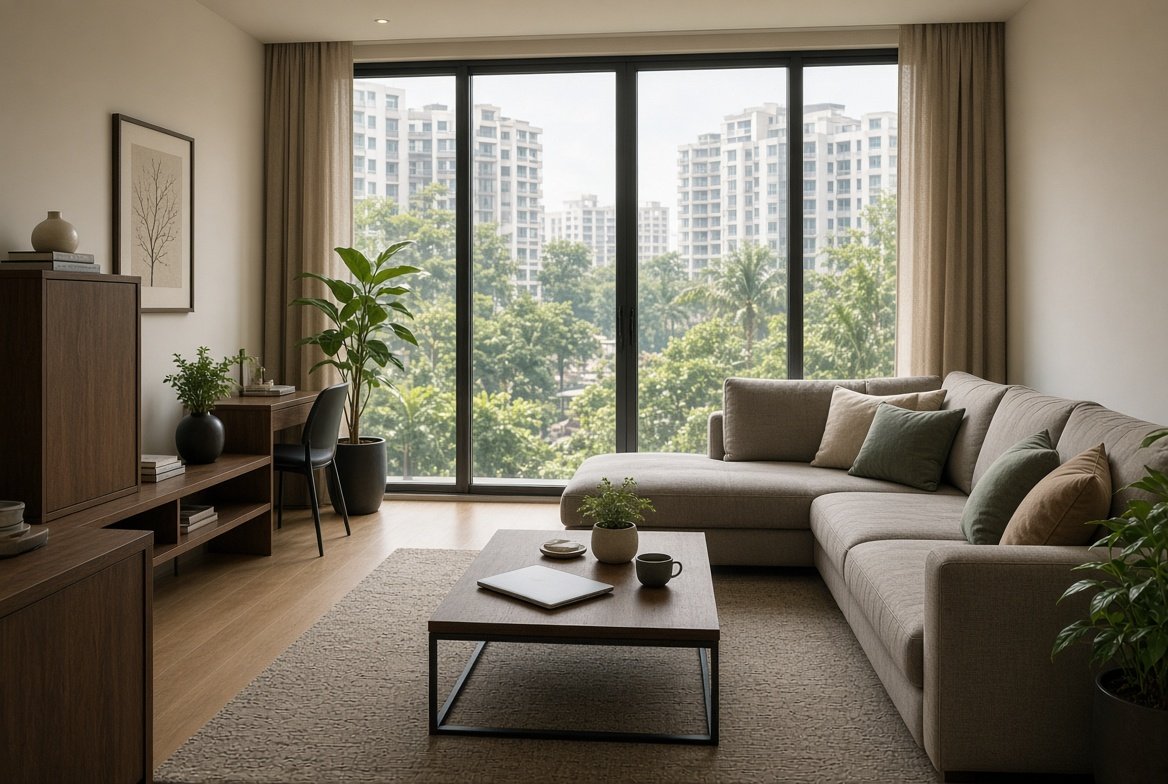 Singapore condominium living room, styled interior
